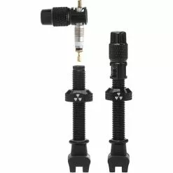 Nukeproof Universal Presta Tubeless Valves - Pair -Finish Line Nukeproof Universal Presta Tubeless Valves Pair Tyre Spares Black FTWG18A 45LNF12R4BLK 0