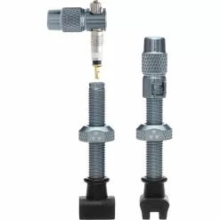 Nukeproof Universal Presta Tubeless Valves - Pair -Finish Line Nukeproof Universal Presta Tubeless Valves Pair Tyre Spares Grey FTWG18A 45LNF12R4GRY 1