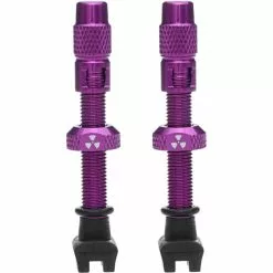 Nukeproof Universal Presta Tubeless Valves - Pair -Finish Line Nukeproof Universal Presta Tubeless Valves Pair Tyre Spares Purple FTWG18A 45LNF12R4PUR