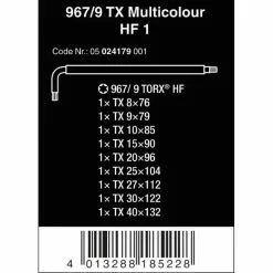 Wera Tools 967/9 TX HF 1 L-Key Toolset -Finish Line wera tool 967 9 TX Multicolour HF 1 L key Set With Holding Function 07