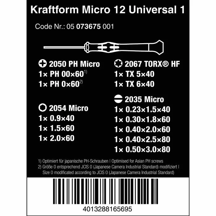Wera Tools Kraftform Micro 12 Universal Screwdriver Set 10 Wera Tools Kraftform Micro 12 Universal Screwdriver Set - Billede 10
